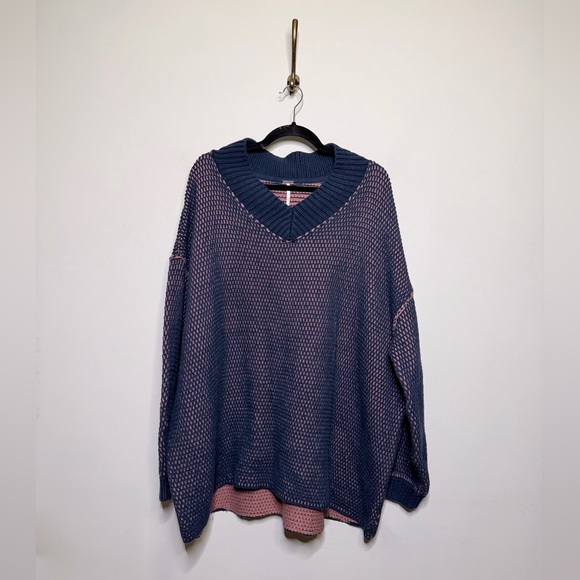 Free People Maisie Sweater in Midnight Cedar Combo - Picture 6 of 8